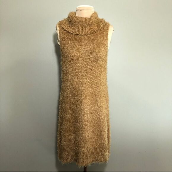 Show Me Your MuMu Sweater Dress Womens Small Brown Mini Cowl Neck Wool Blend - Picture 2 of 13